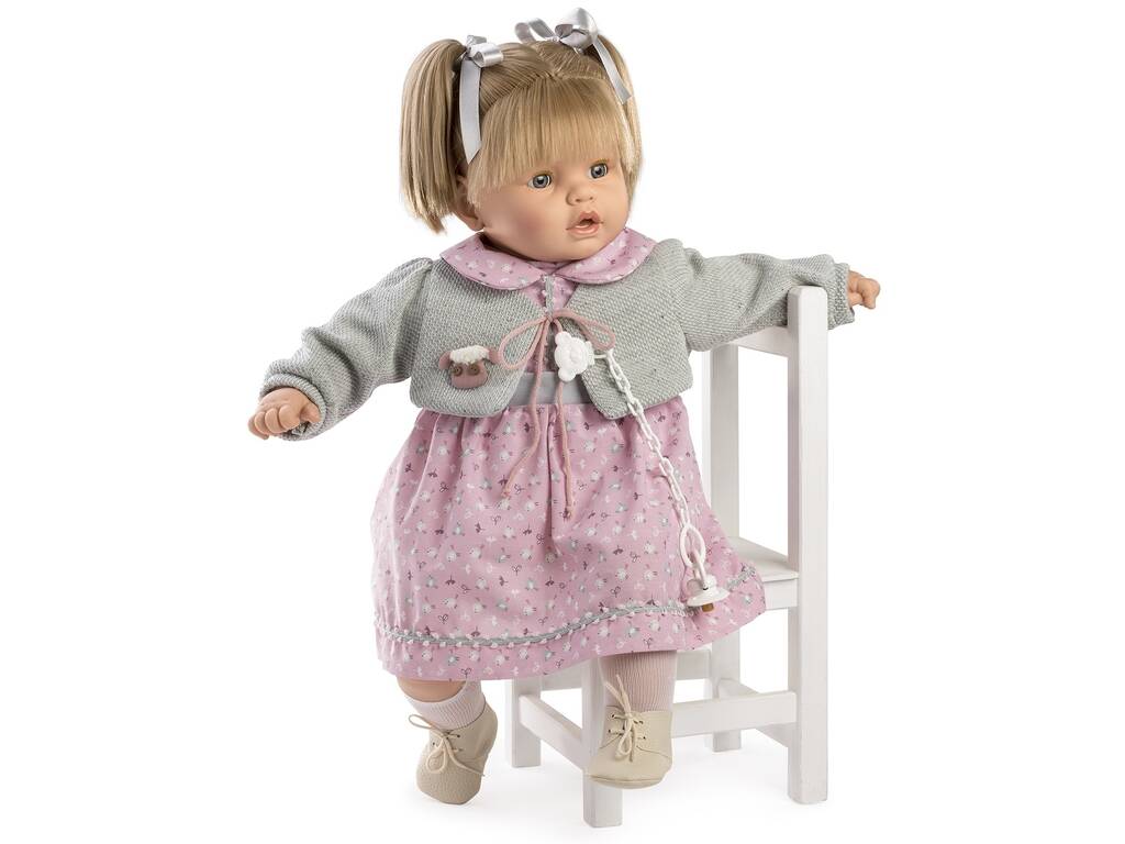 Bambola Baby Dolce 62 cm. Giacca grigia e vestito Berbesa 8059
