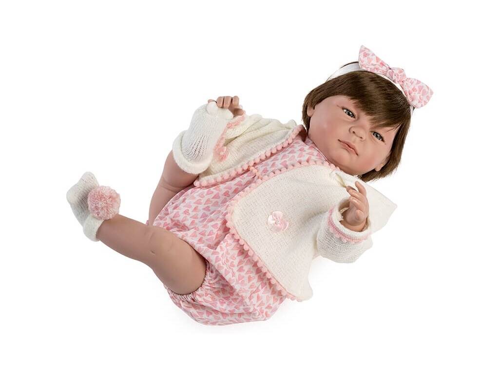Sara Neugeborene Puppe 50 cm. Berbesa Braunes Haar 5401