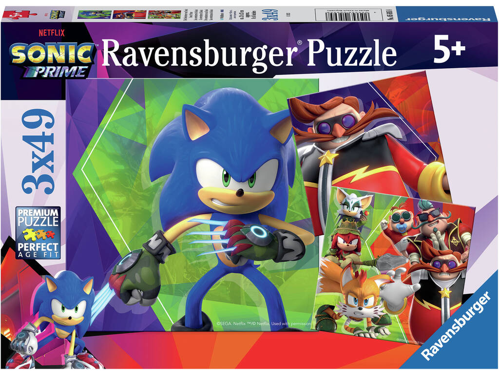 Puzzle Sonic 3x49 Pièces Ravensburger 05695 