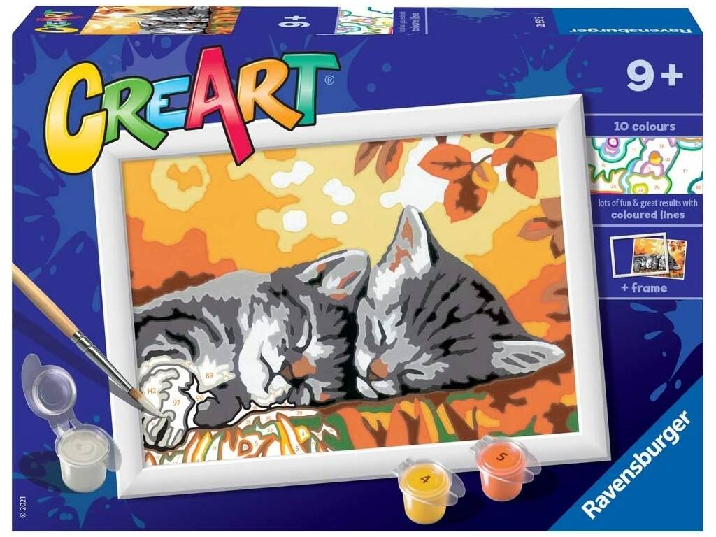 Jogo Criativo RAVENSBURGER Creart Serie D clássico gatinho e seu urso  (Idade Mínima Recomendada: 9 anos)