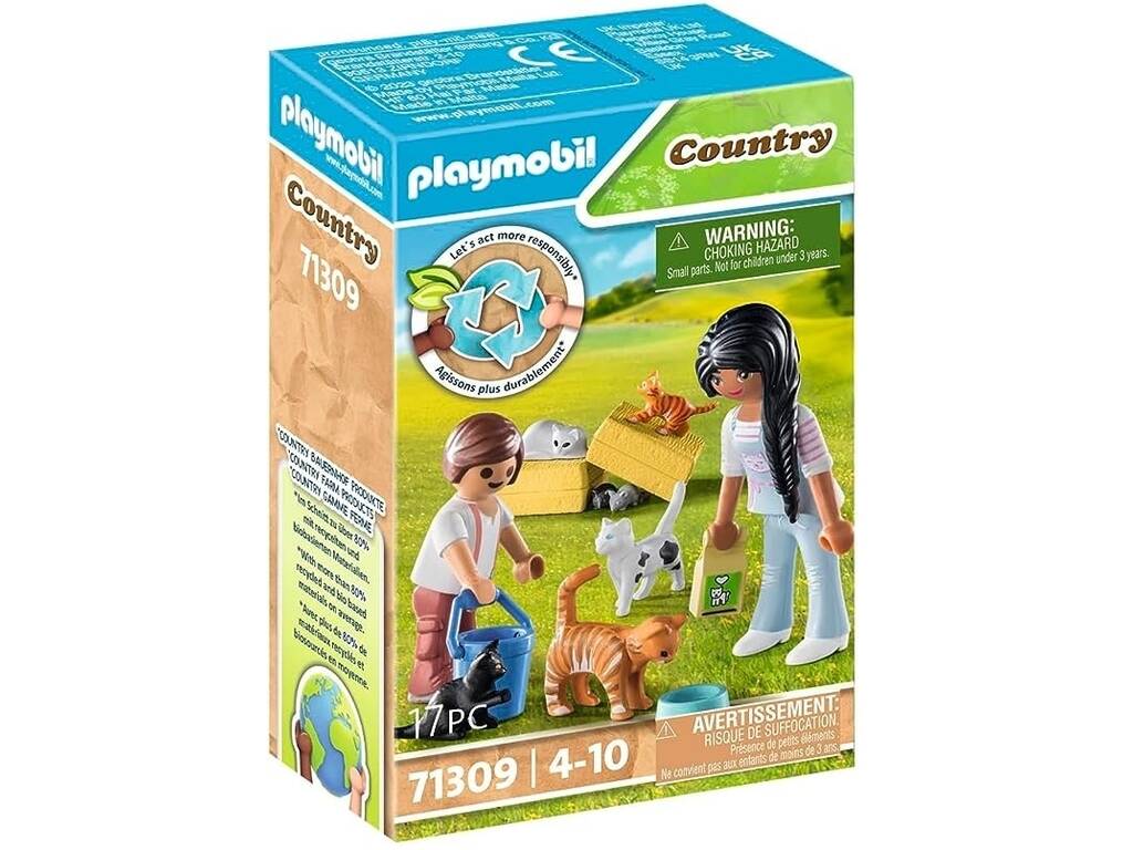 Playmobil Granja Familia de Gatos de Playmobyl 71309