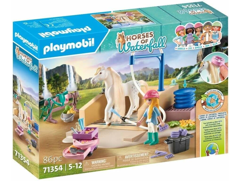 Playmobil Horses Of Waterfall Set de Limpieza con Isabella y Lioness 71354
