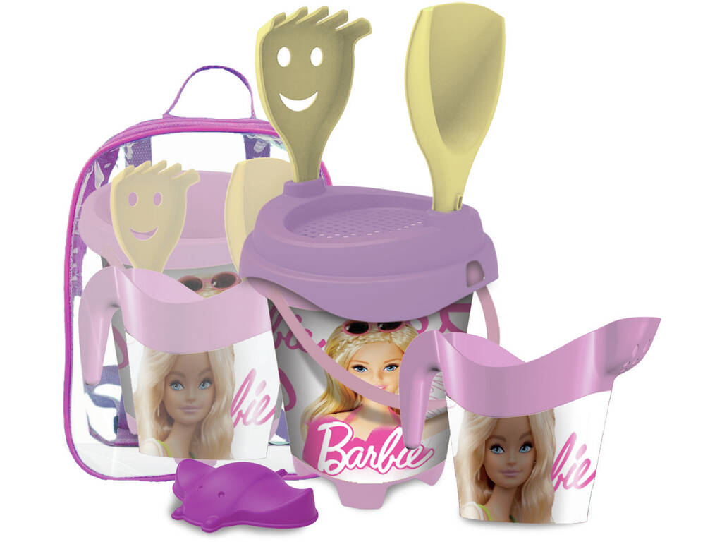 Mochila de Playa Barbie con Cubo y Regadera Mondo 314067
