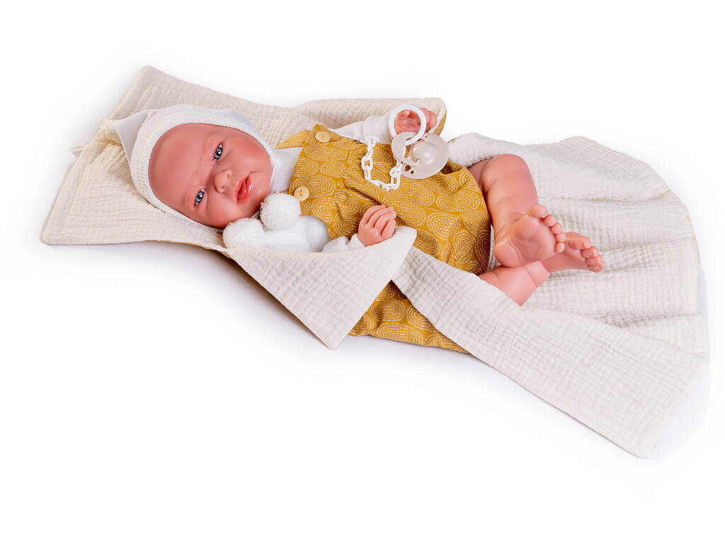 Leo Senf Neugeborene Puppe mit Wechsler 42 cm von Antonio Juan 33345