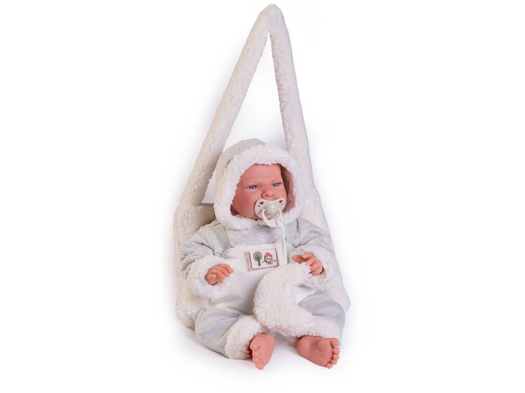 Lea Neugeborene Puppe mit Fleece-Babytragetasche 42 cm von Antonio Juan 33346