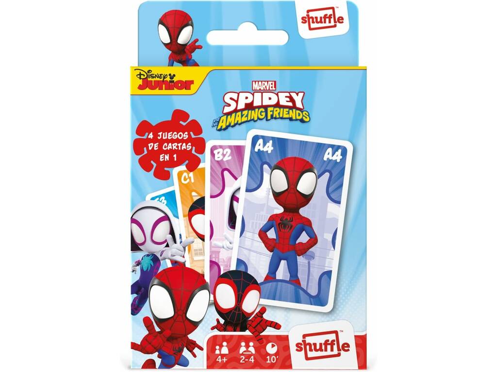 Spidey And His Amazing Friends 4 in 1 Shuffle Deck for Kids Fournier 10034850