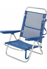 Niedriger klappbarer Strandstuhl aus Aluminium, blaue Farbe, Aremar 70535