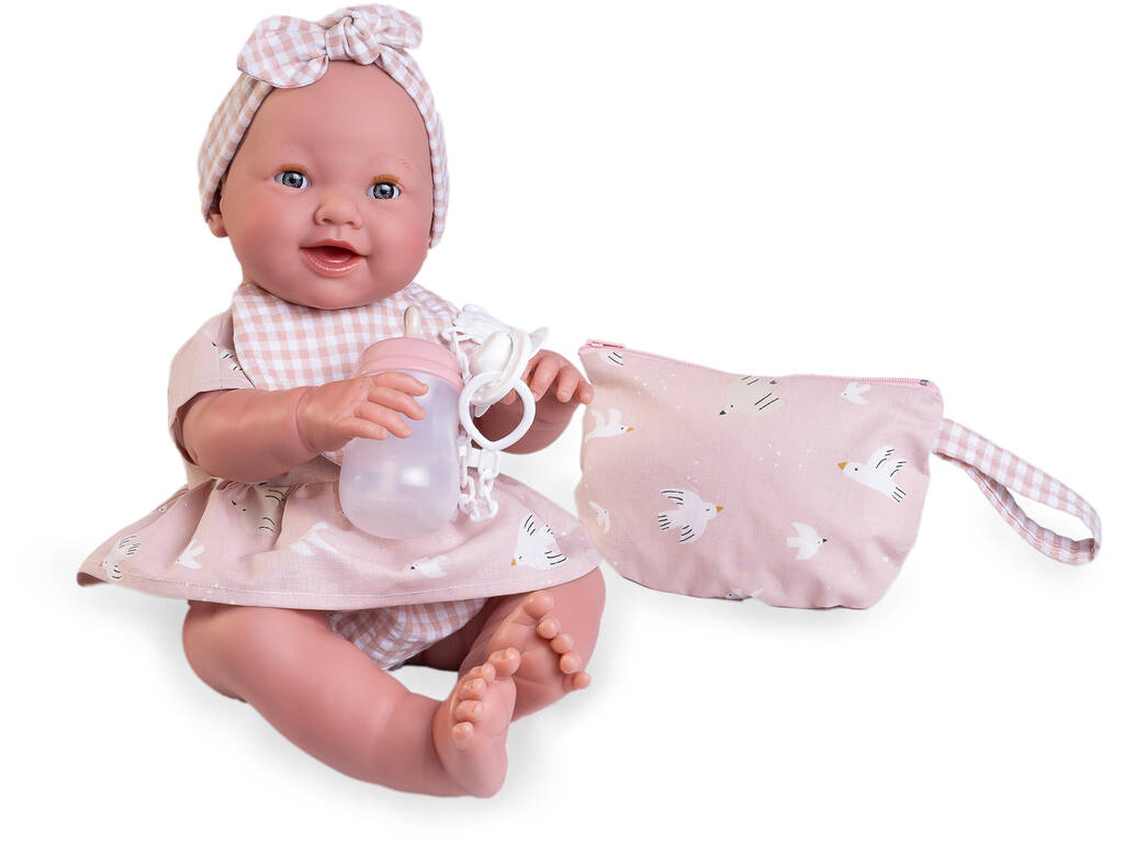Neugeborene Puppe Mia pinkelt mit Kulturbeutel 42 cm von Antonio Juan 50393