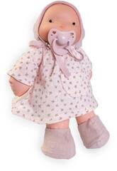 Bambola organica senza plastica Ariel rosa con cappuccio 26 cm de Antonio Juan 86322