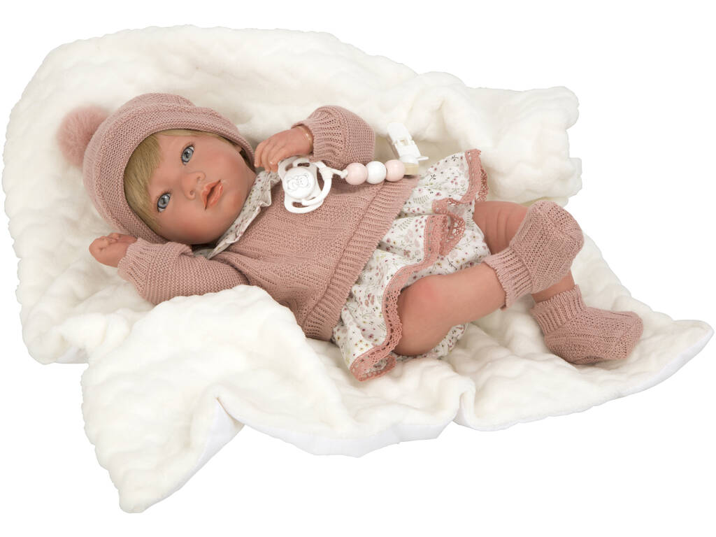 Wiedergeborene Puppe 40 cm. Abril Rosa mit Deckenarien 98144