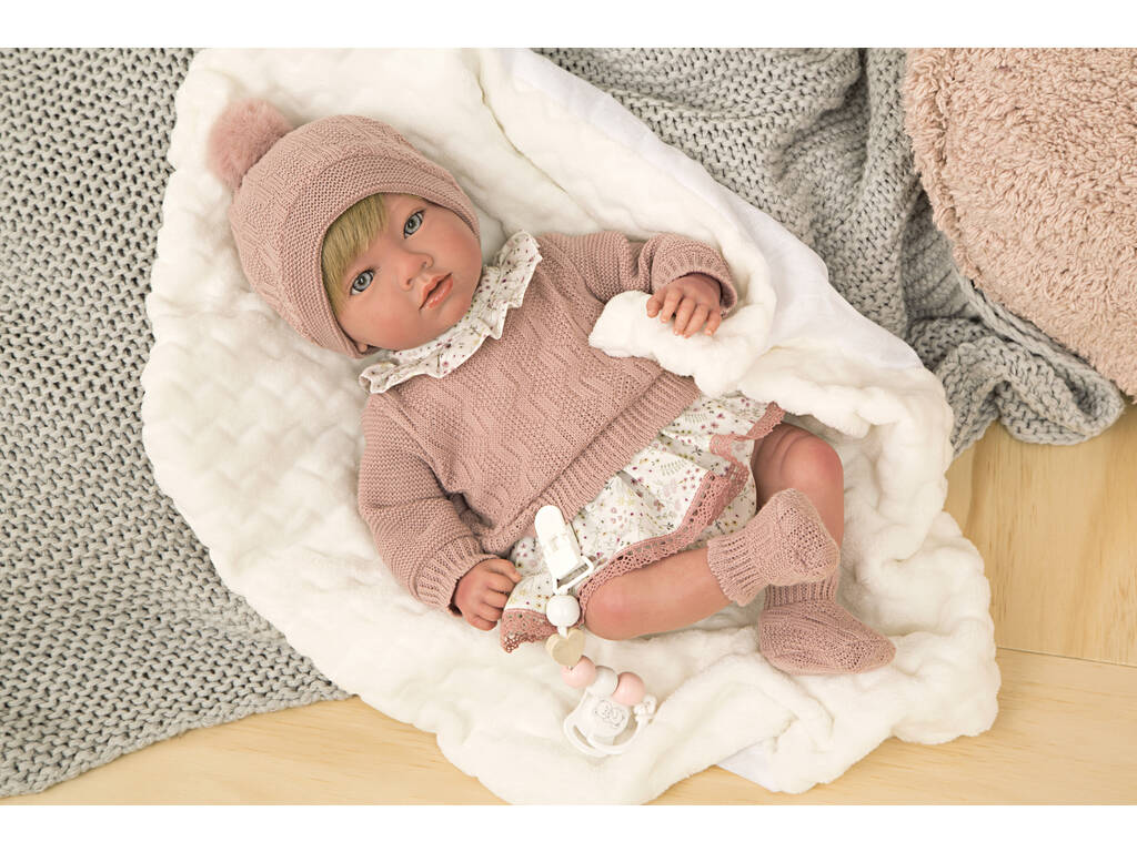 Wiedergeborene Puppe 40 cm. Abril Rosa mit Deckenarien 98144