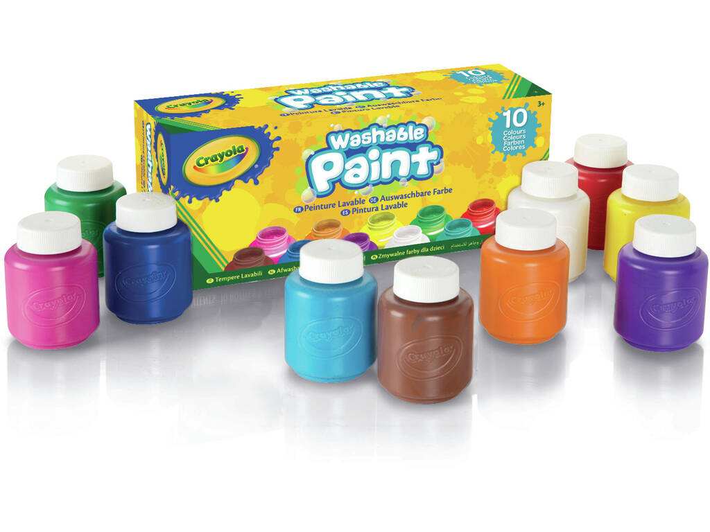 10 Témperas Lavables Colores Surtidos de Crayola 54-1207G