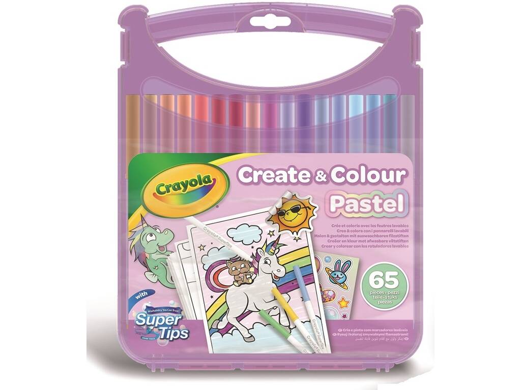 Astuccio per matite lavabili colori pastello super punta 65 pezzi Crayola 25-5239