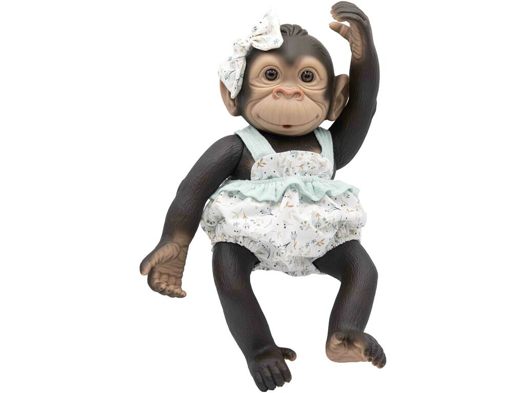 Macaco Reborn com Pelele Verde 35 cm. Rosa Toys 5002