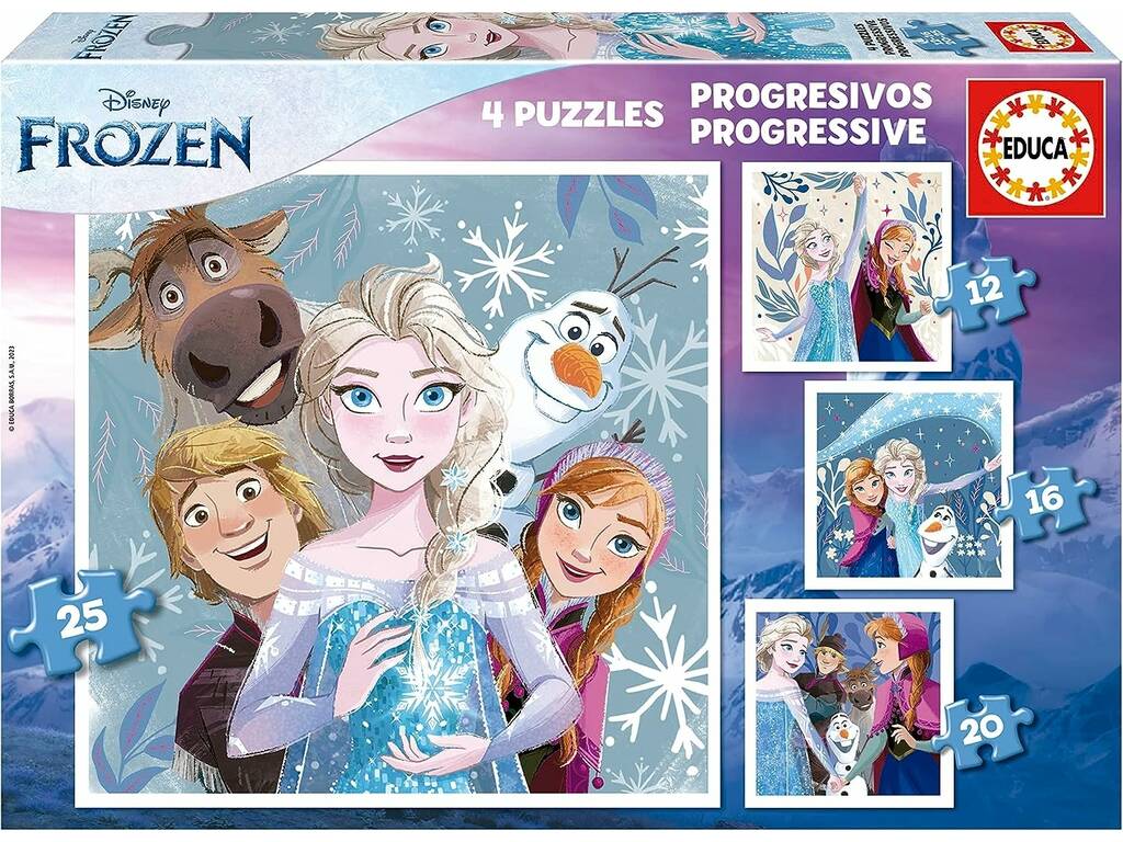 Puzzles Progresivos 12-16-20-25 Frozen Educa 19735