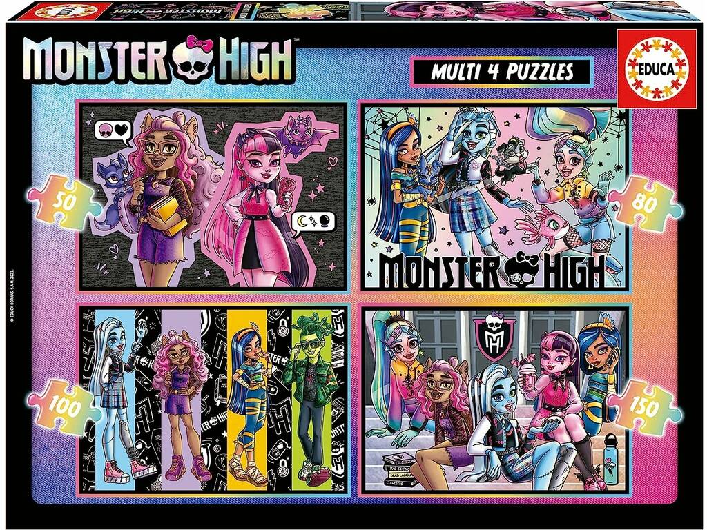 Puzzle Multi 4 Monster High 50-80-100-150 Educa 19706
