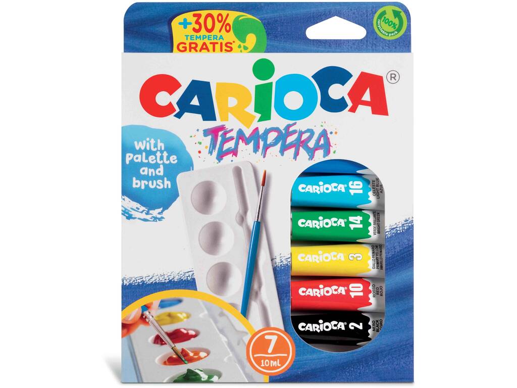 Carioca Temperas Tube de 10 ml avec pinceau et palette par Carioca 40011