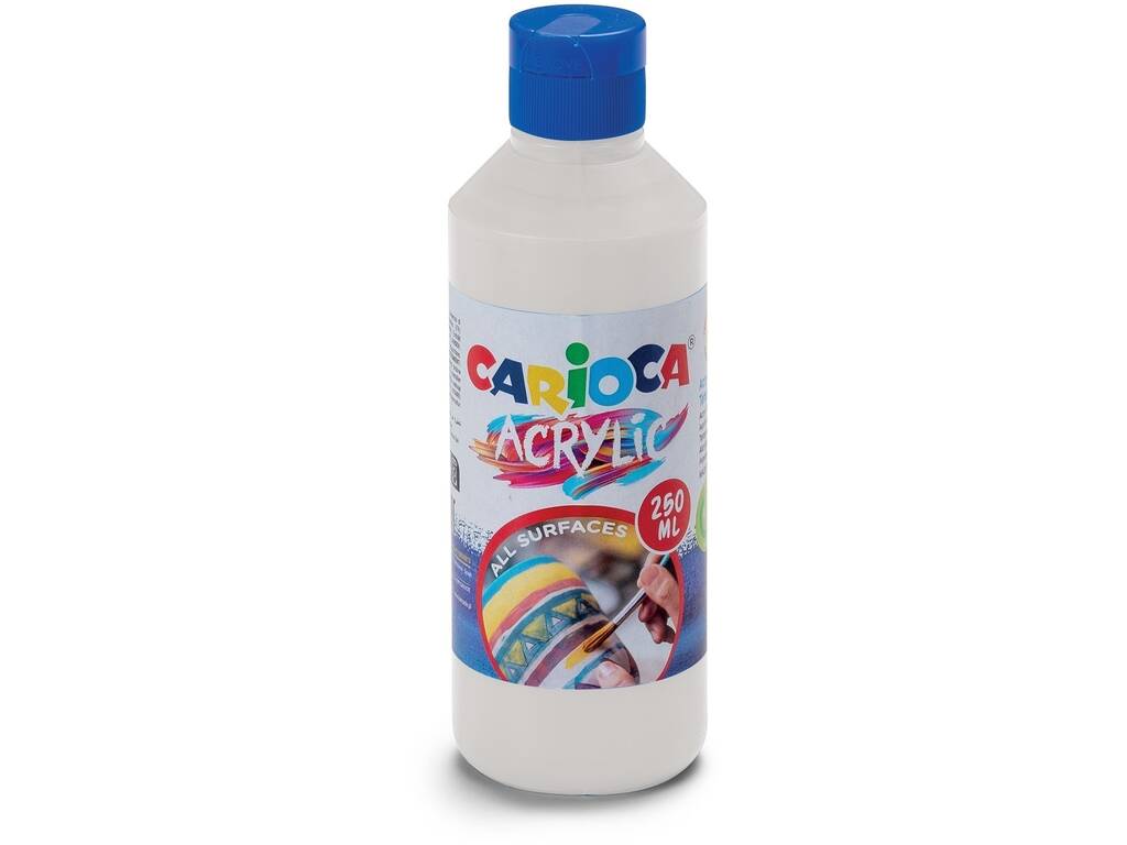 Carioca Bottiglia di vernice acrilica 250 ml. Bianco di Carioca 40431/01