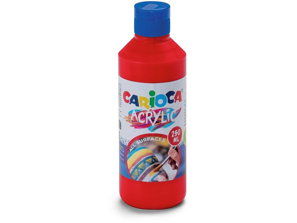 Carioca Bottiglia di vernice acrilica 250 ml. Rosso Carioca 40431/10