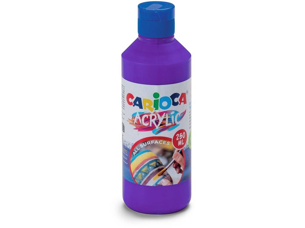 Bouteille de peinture acrylique Carioca 250 ml. Carioca violet 40431/18
