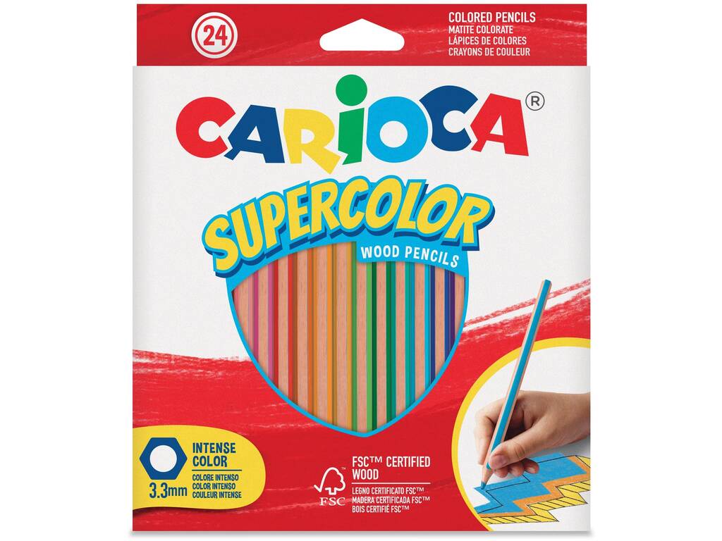Schachtel mit 24 Carioca Supercolor Holzstiften von Carioca 43393