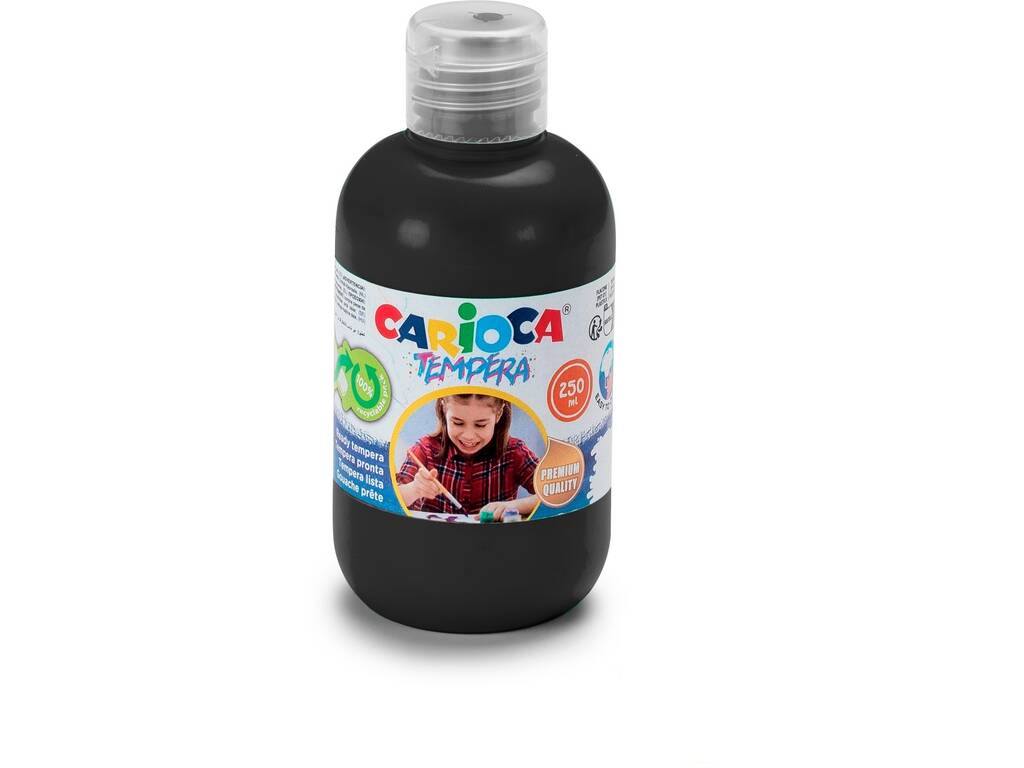 Carioca Bottiglia di tempera 250 ml. Nero Carioca 40424/02 - Juguetilandia