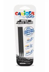 Carioca OOPS Stylo  bille noir avec recharges Carioca 43041/01