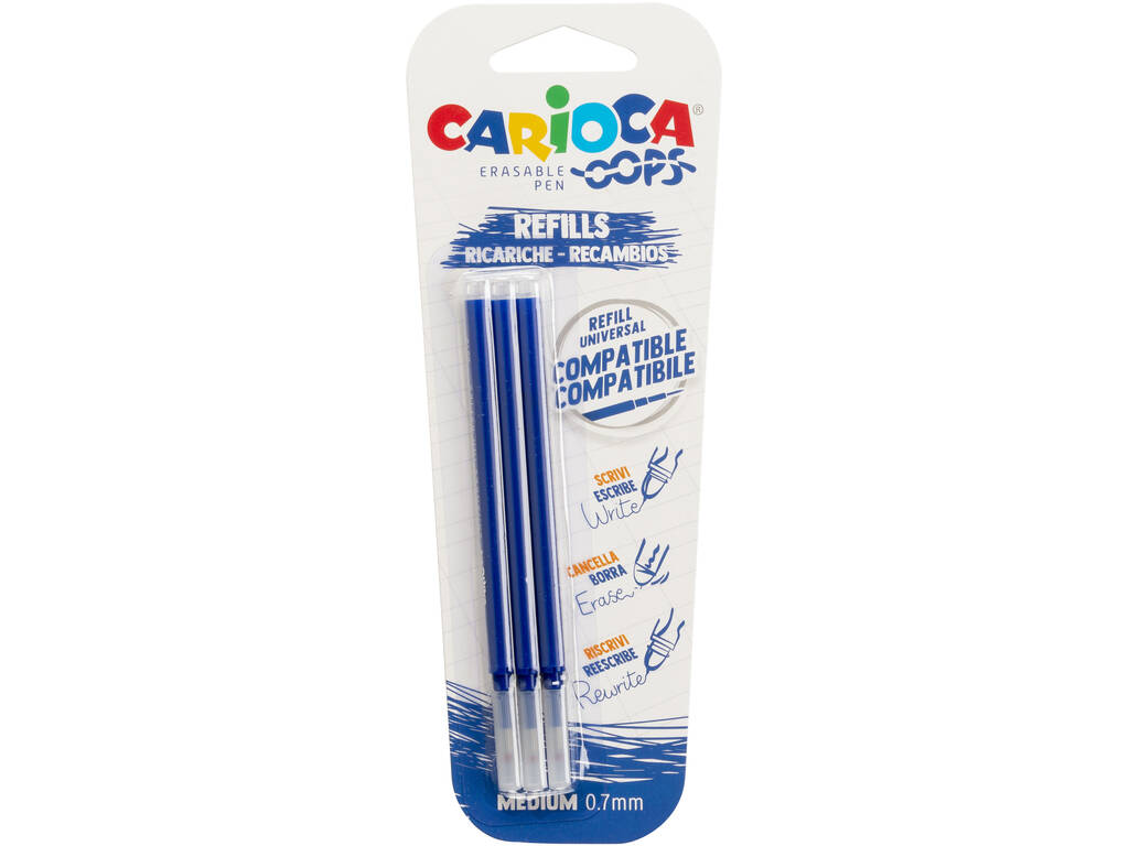 Carioca Penna a sfera OOPS blu con ricariche Carioca 43041/02