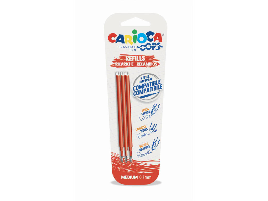 Carioca Penna a sfera OOPS rossa con ricariche Carioca 43041/03