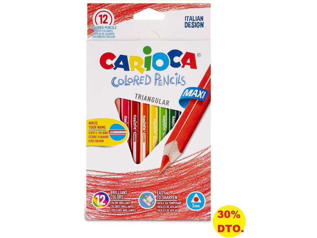 Carioca matite in legno Jumbo triangolari di Carioca 42393