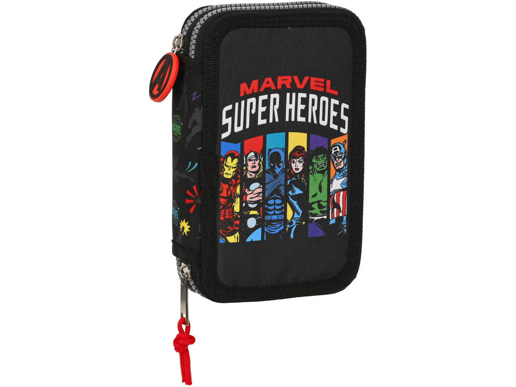 Avengers Super Heroes Double Pencil Case 28 Pieces Safta 412379854