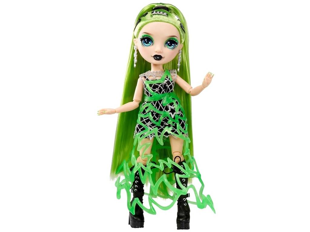 Boneca Fantastic Fashion verde com conjunto de jogos e acessórios