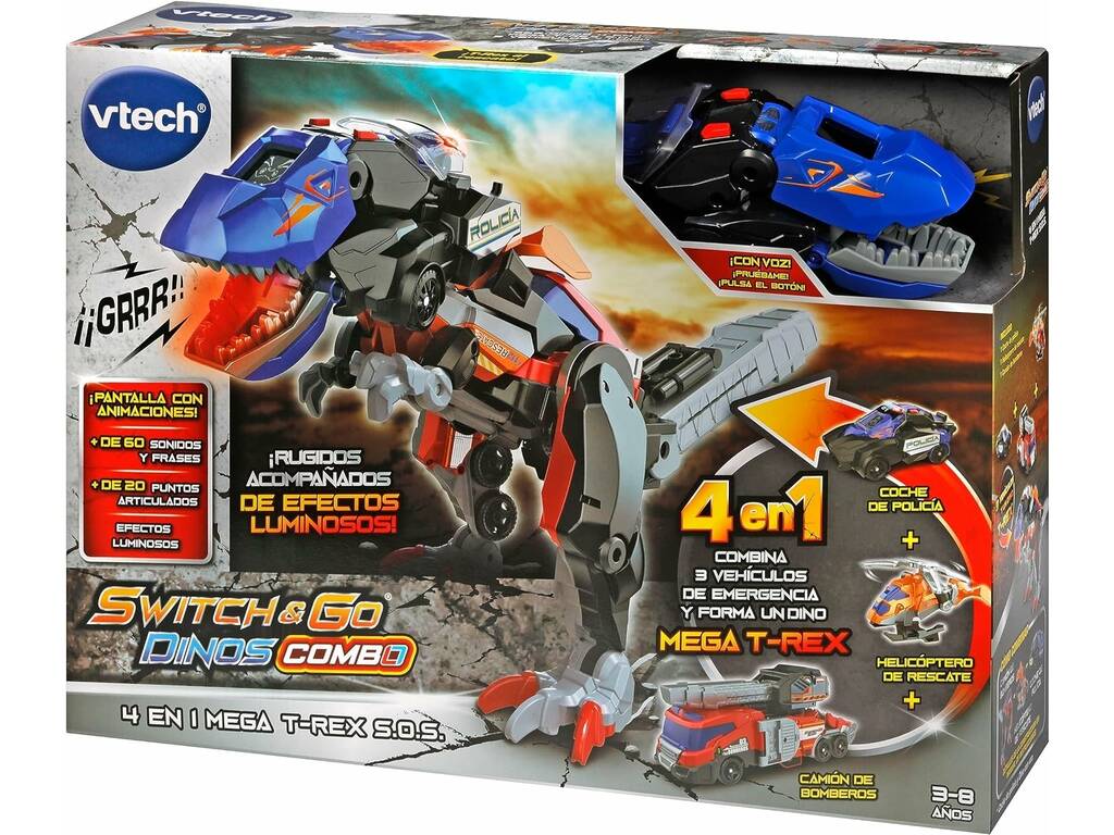 thumbnail image 2 of Switch & Go Dinos® Thrash The T-Rex - UK 2 of 14