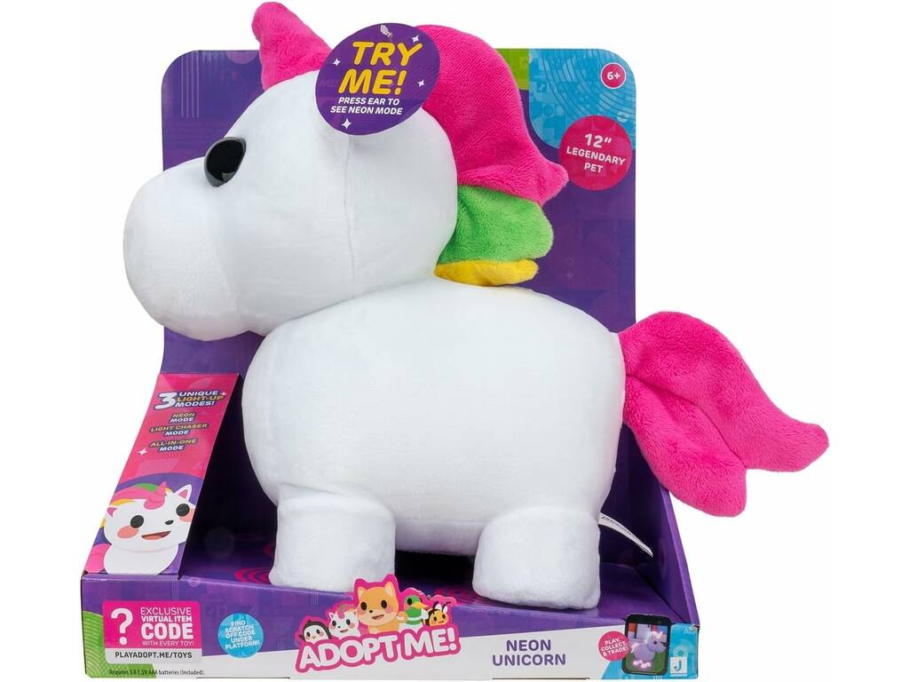 Adopt Me Peluche Unicorno Neon Toy Partner AME0011