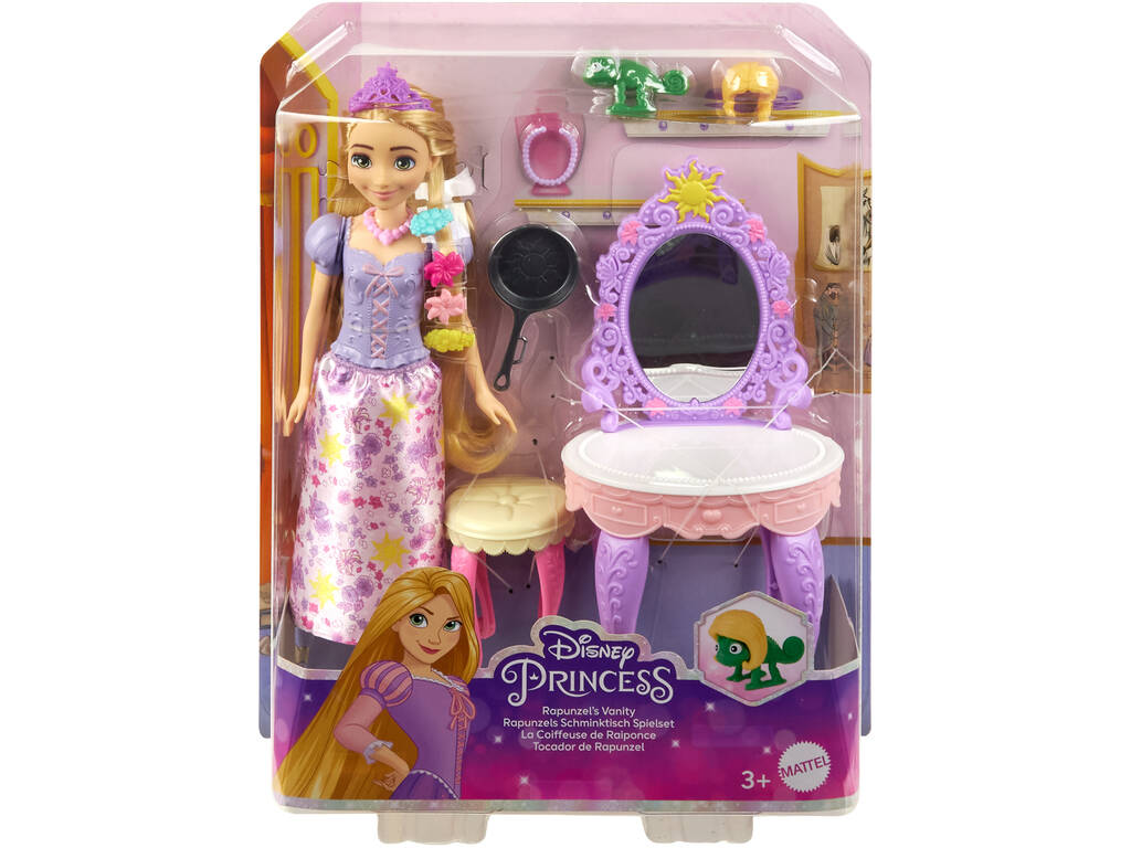 Princesas Disney Muñeca Rapunzel Con Tocador de Mattel HLX28