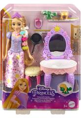 Princesas Disney Muñeca Rapunzel Con Tocador de Mattel HLX28