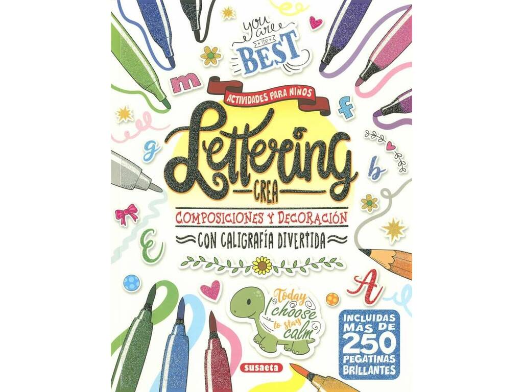 Livro Lettering Com Adesivos Cria Composições e Decoração de Educa 3592