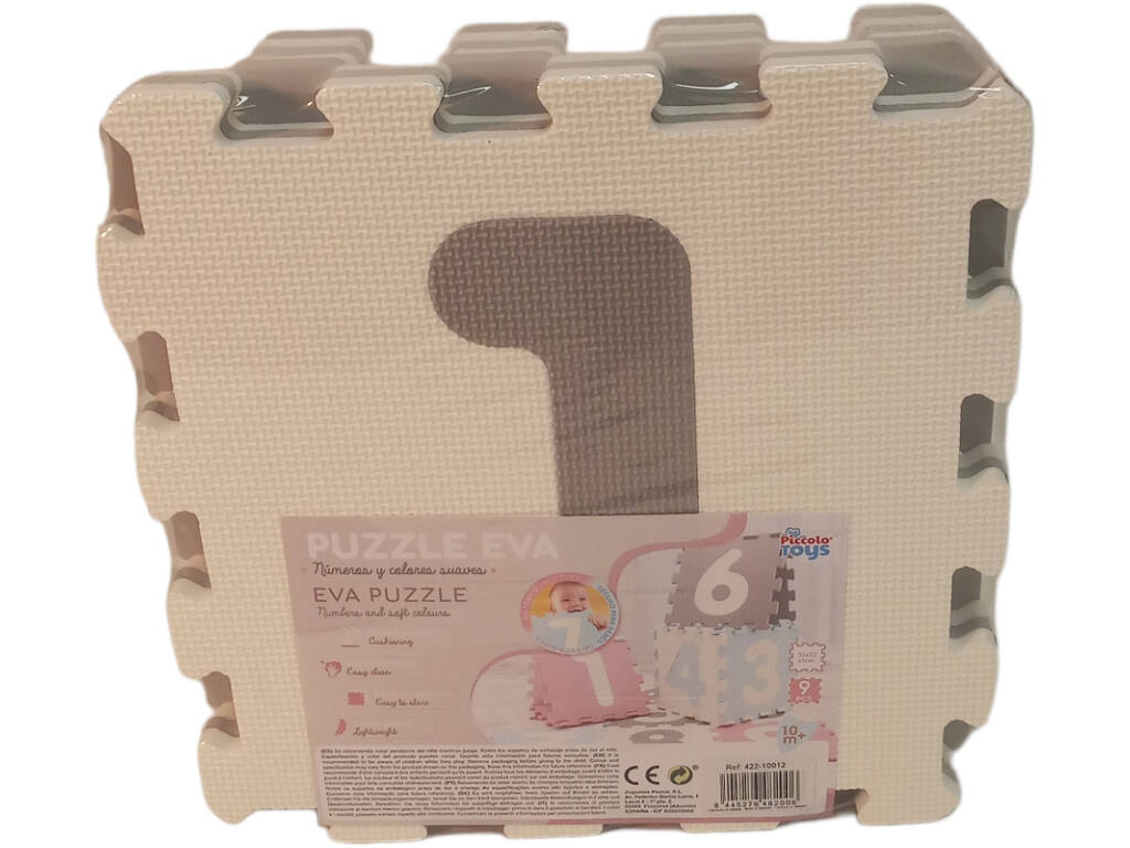 Puzzle Eva Cinza Números de 1 a 9 para Bebés 9 Peças