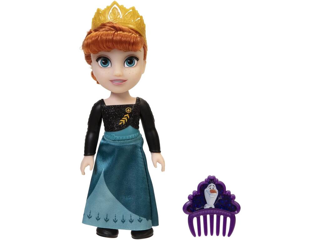 Disney Frozen Muñeca Pequeña Anna 15 cm. con Corona y Peine Jakks 21715