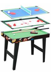 Mesa de Jogos 3 em 1 de 92x50x68 cm. Bilhar, Hquei e Ping Pong com acessrios