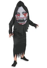Dämonen-Tunika-Kostüm mit bedruckter Kapuze für Kinder, Größe XL