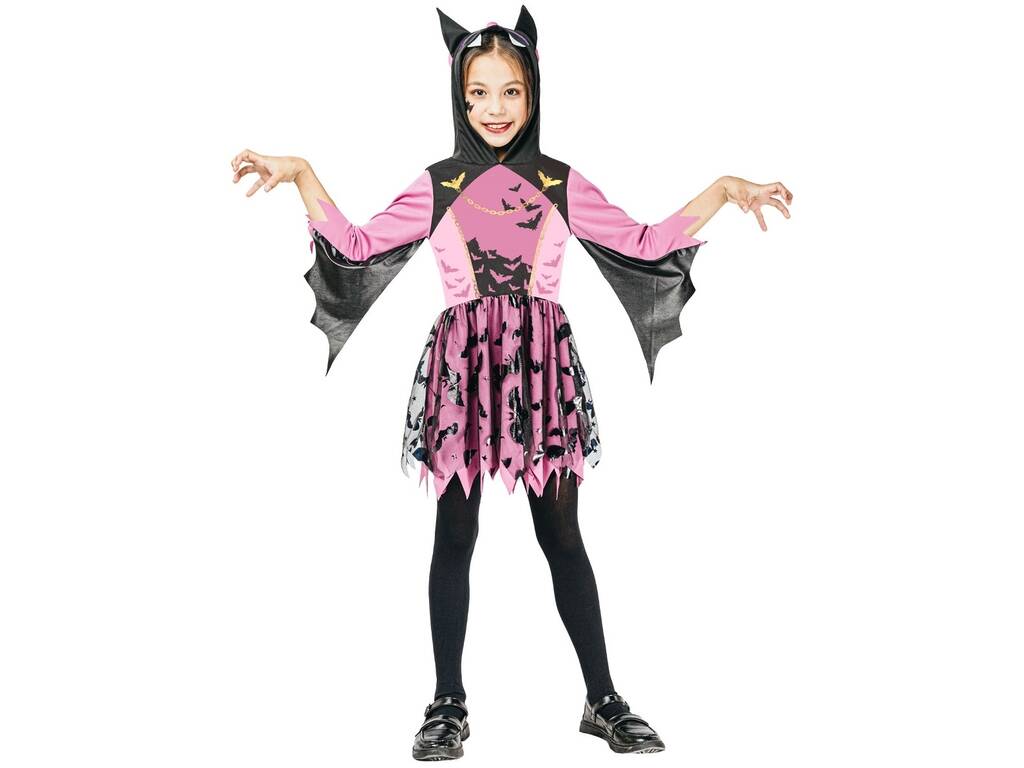 Costume Pipistrello Fashion con Cappuccio Bambina Taglia S