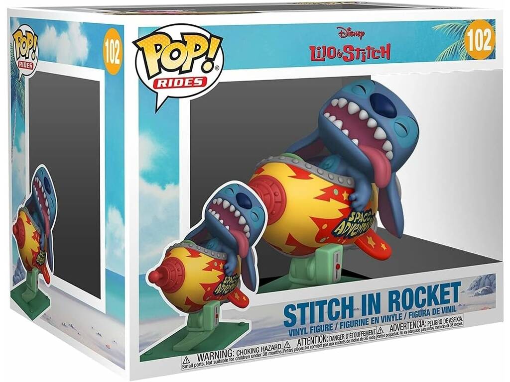 Funko Pop Rides Disney Lilo e Stitch Figura Stitch su Razzo Funko 55620