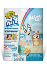 Bluey Colore sem Manchas da Crayola com Moldes e 4 Marcadores