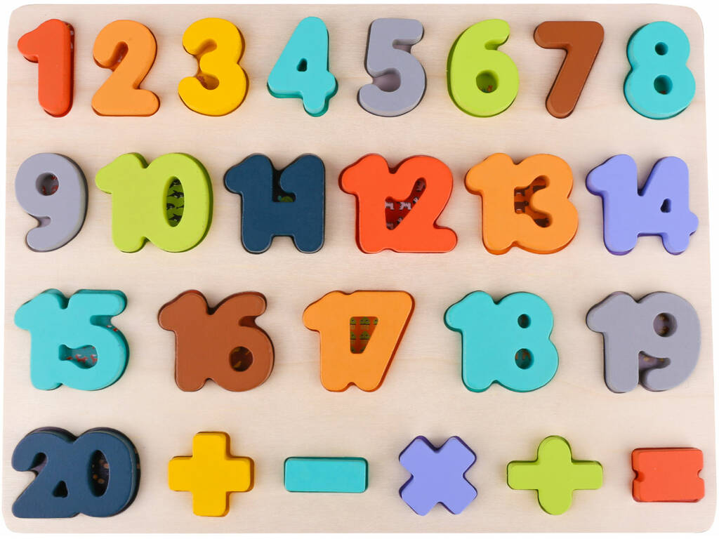 Puzzle di numeri in legno 26 pezzi - Juguetilandia
