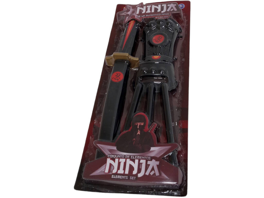 Set d'armes Ninja avec Katana 35 cm. et griffe