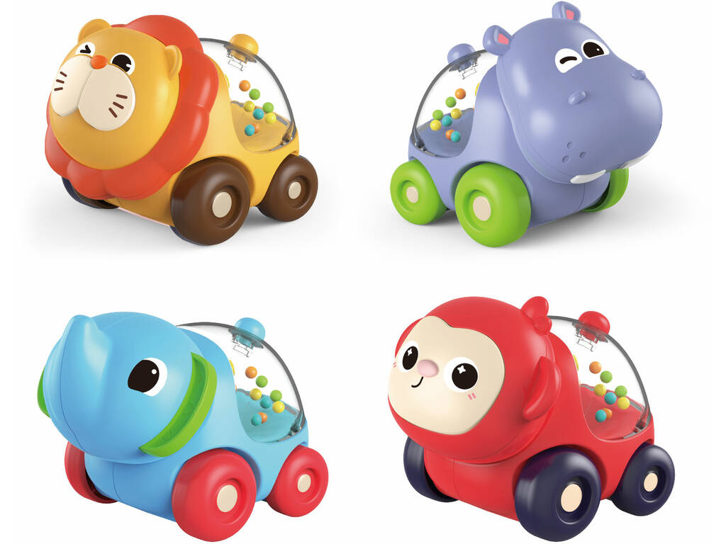 Set 4 Carros para Crianças Animais Pequenos