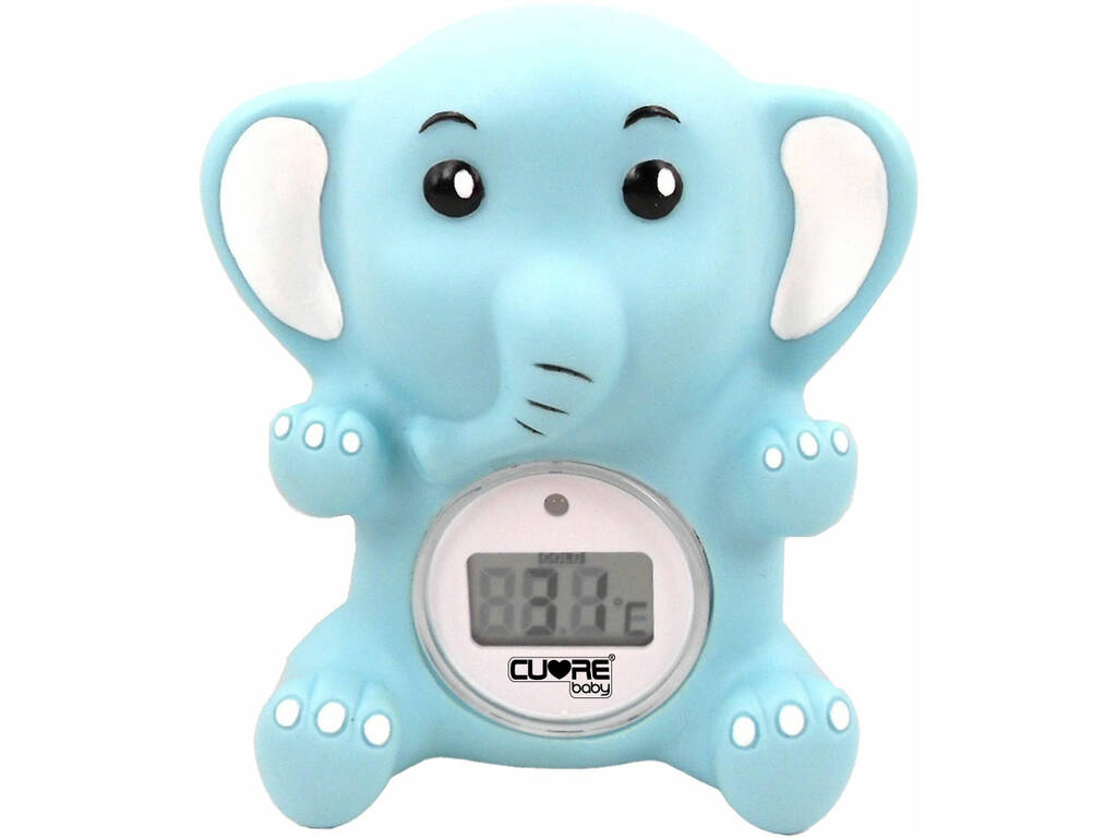 Termómetro Digital para Banho Elefante Azul com Alarme e Auto-OFF