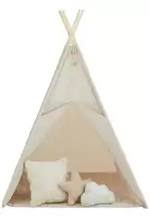 Casa Tipi beige con tappetino e cuscini