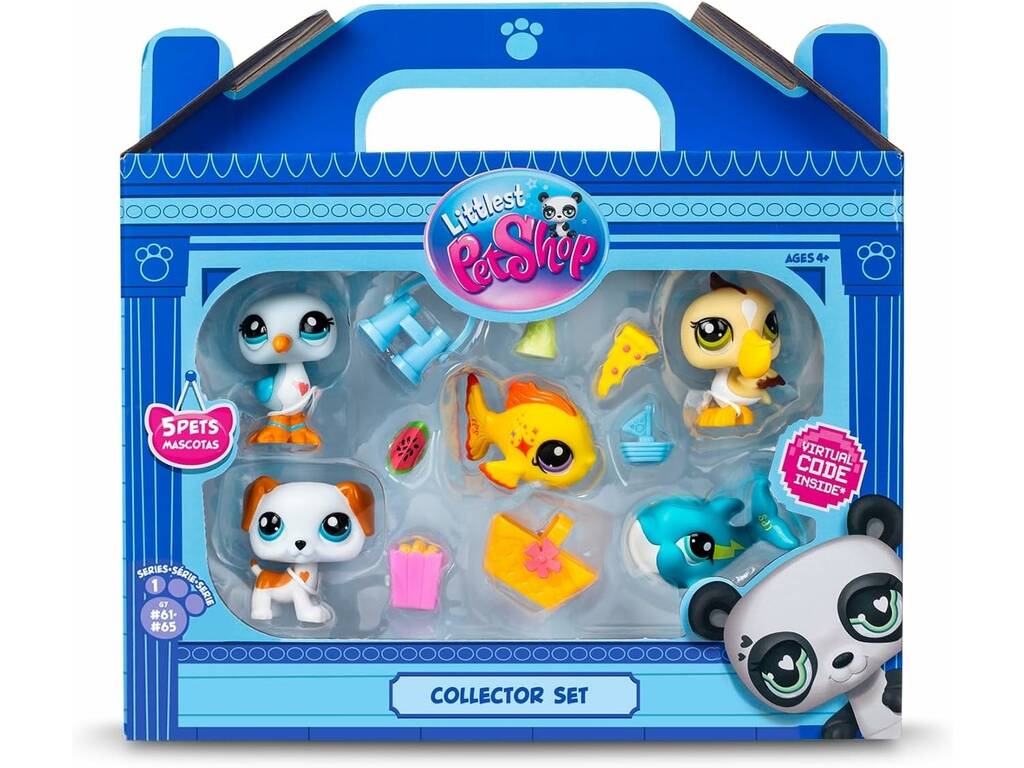 Littlest Pet Shop Collector Set com 5 Mascotes Bandai BF00517